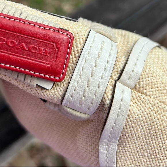 Coach 2005 Y2K Straw & Leather Hobo Bag | Woven Natural Shoulder Purse Iconic - Picture 4 of 17